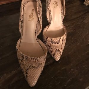 Cream and grey heels